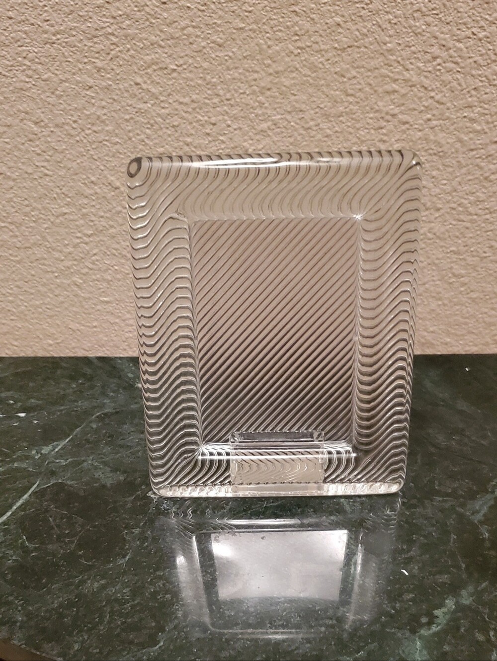 VTG. Mikasa Crystal Rectangle Frame Ribbed. Photo Insert Approx. 3x4"